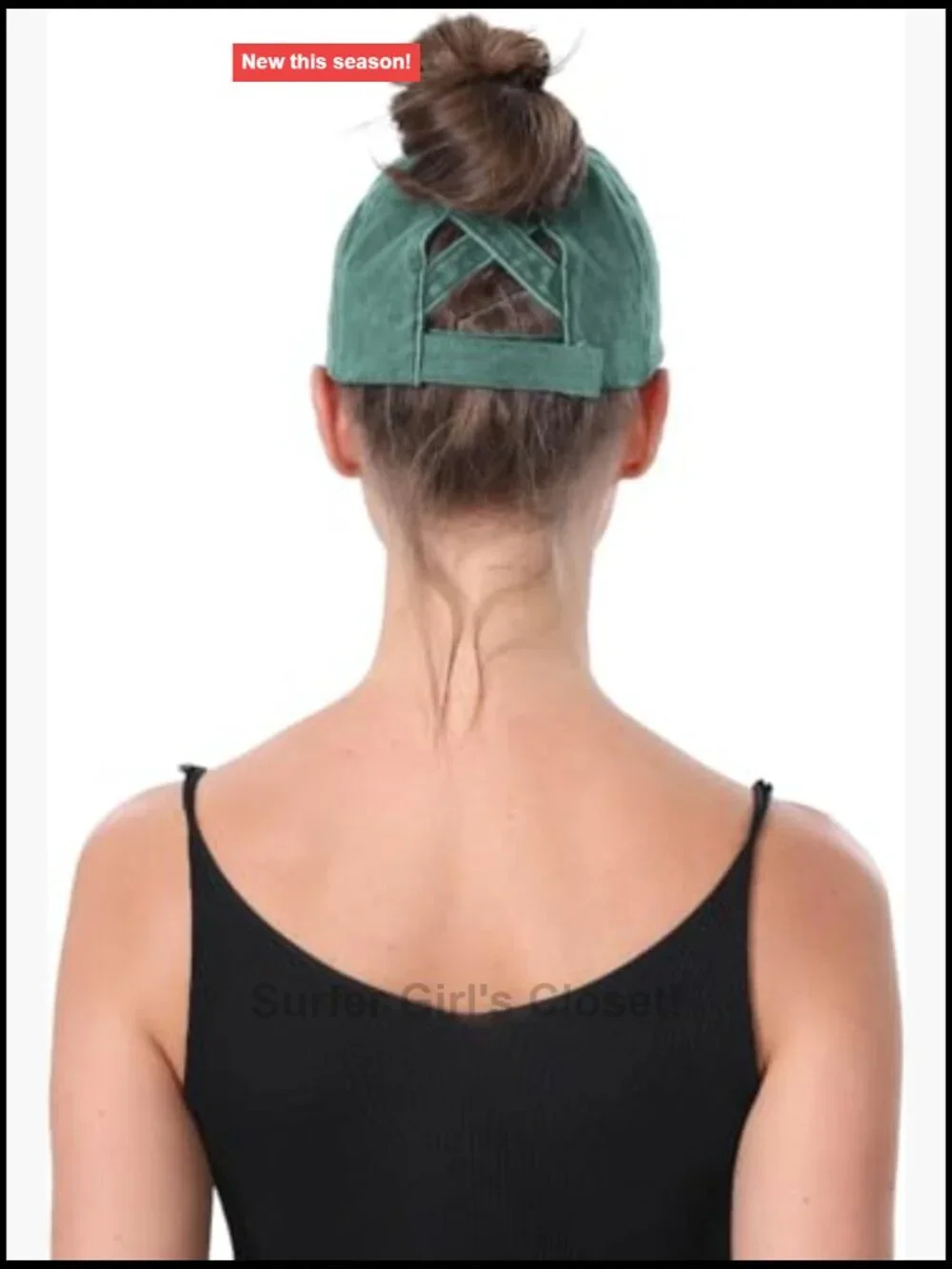 Criss Cross Ponytail Baseball Cap for Women Distressed Trucker Hat Adjustable